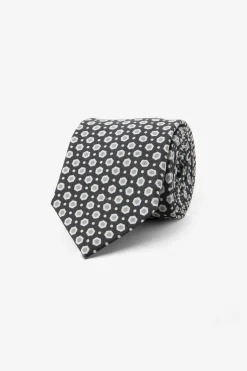 Gray hexagon pattern tie