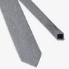 Gray linen blend tie