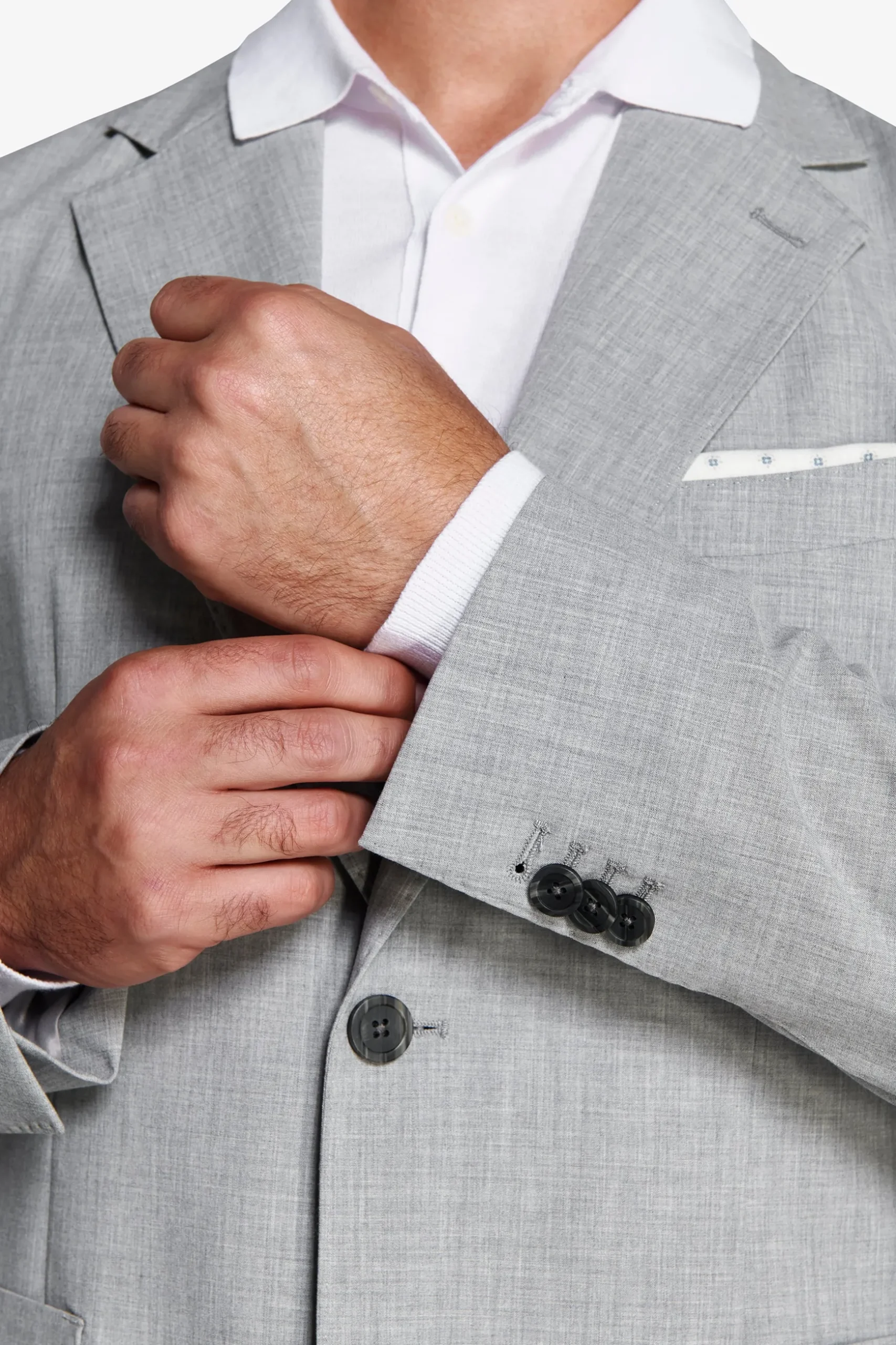 Gray melange canvas blazer