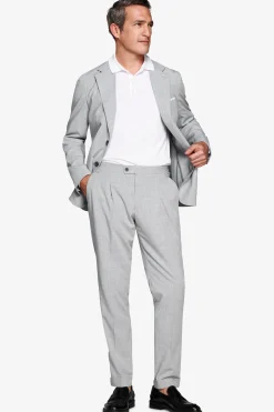 Gray melange canvas blazer