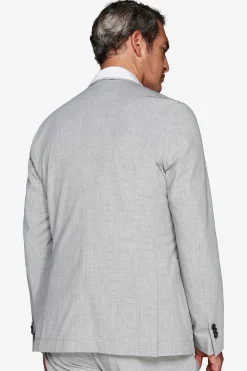 Gray melange canvas blazer