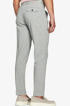 Gray melange canvas drawstring pants