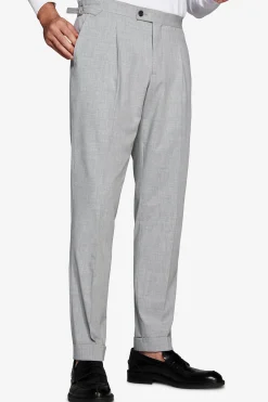 Gray melange canvas trousers