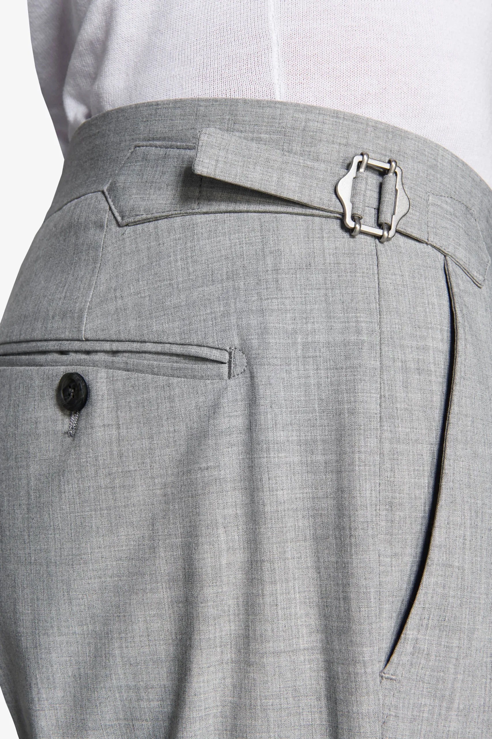 Gray melange canvas trousers