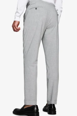 Gray melange canvas trousers