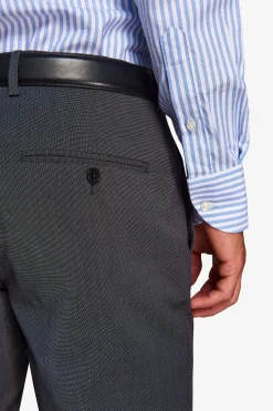 Gray pinpoint-weave suit trousers