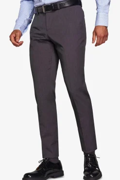 Gray pinpoint-weave suit trousers