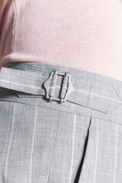 Gray pinstripe trousers