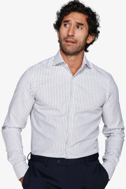 Gray striped textured shirt