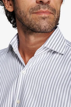 Gray striped textured shirt