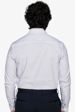 Gray striped textured shirt