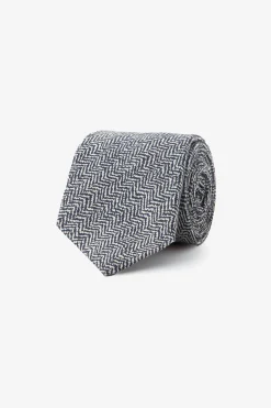 Gray zigzag pattern tie