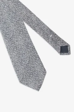 Gray zigzag pattern tie