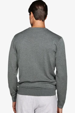 Green basic crewneck jumper