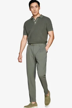 Green corn stitch polo shirt