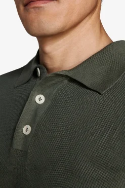 Green corn stitch polo shirt