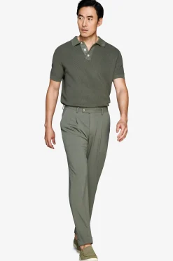 Green corn stitch polo shirt