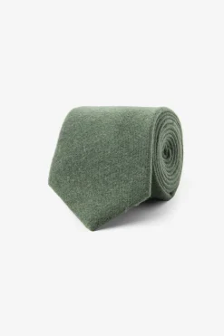 Green flannel effect tie