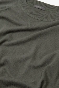 Green fleece cut crewneck sweater