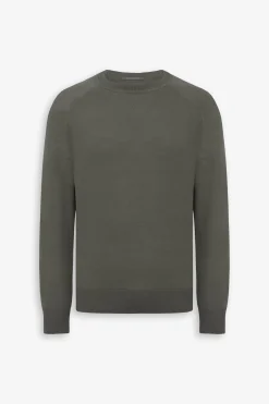 Green fleece cut crewneck sweater