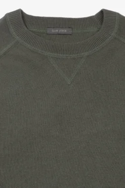 Green fleece cut crewneck sweater