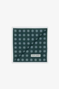 Green floral print pocket square