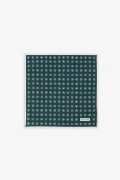Green floral print pocket square