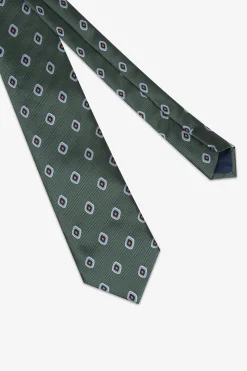 Green Heringbone abstract design tie