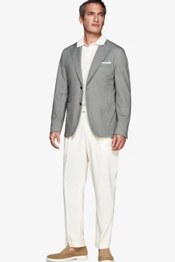 Green Herringbone jersey blazer