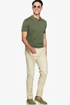Green knit polo shirt