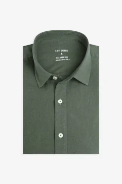 Green linen blend shirt