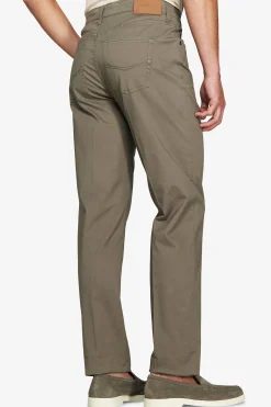 Green 5 pockets gabardine trousers
