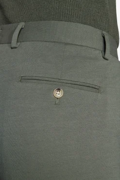 Green stretch jersey trousers