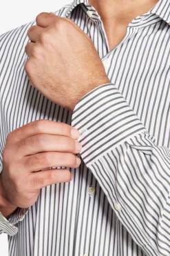 Green striped shirt
