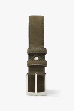 Green suede casual belt