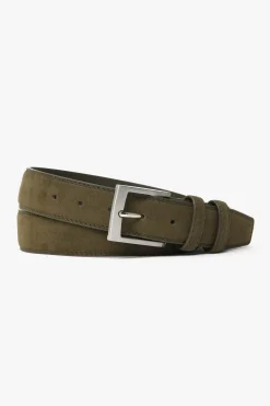 Green suede casual belt