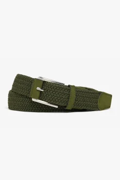 Green woven elastic belt