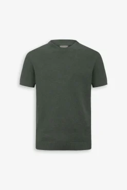 Green woven knit t-shirt