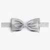 Grey satin bow tie