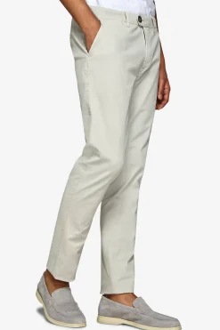 Ivory stretch cavalry chino trousers