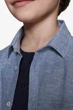 KIDS Avion relaxed linen blend shirt