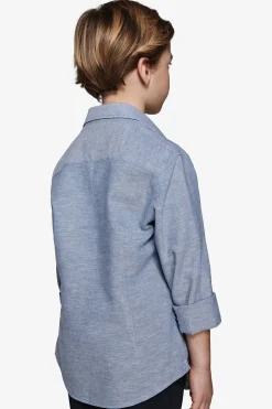 KIDS Avion relaxed linen blend shirt