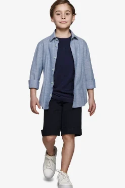 KIDS Avion relaxed linen blend shirt