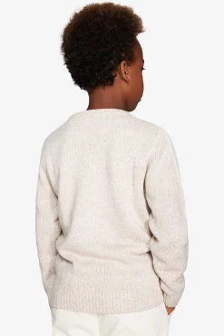 KIDS Beige crewneck shaved knit sweater