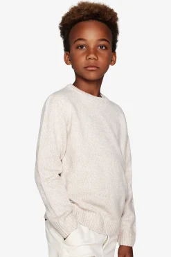 KIDS Beige crewneck shaved knit sweater