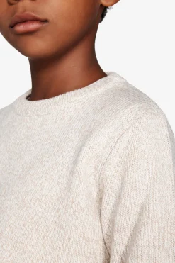 KIDS Beige crewneck shaved knit sweater