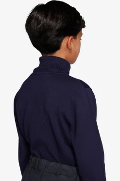 KIDS Blue basic knit turtleneck