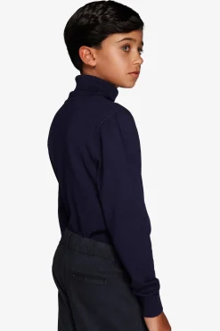 KIDS Blue basic knit turtleneck