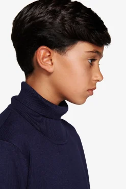 KIDS Blue basic knit turtleneck