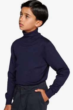 KIDS Blue basic knit turtleneck